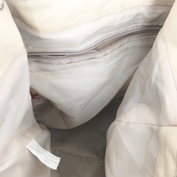 Boho Tan White Green Striped Sequin Hobo Woven Bag - Picture 7 of 8